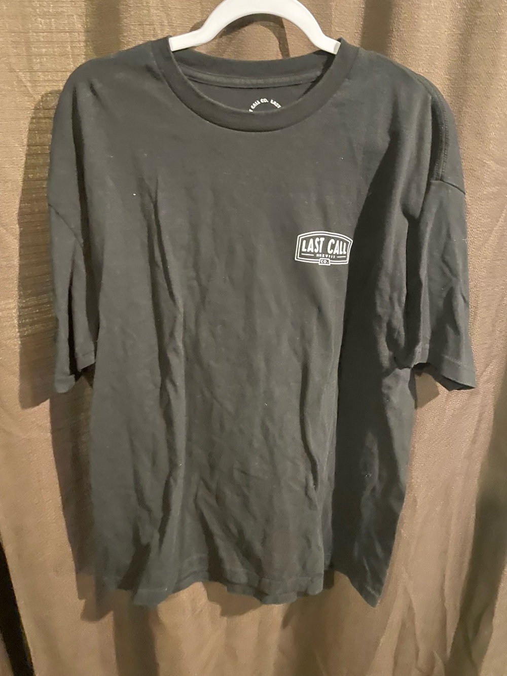 Black Logo Crewneck T-Shirt for Men